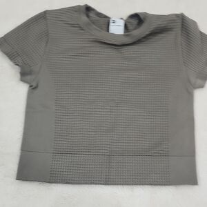 Womens Small Olive Green Textured T-Shirt